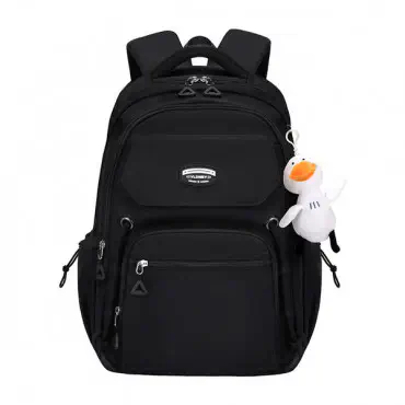Middle School, High School, and College Students' Schoolbags Stain-Resistant Backpacks(Black )