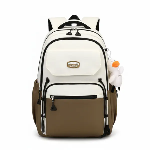 Middle School, High School, and College Students' Schoolbags Stain-Resistant Backpacks( Brown)