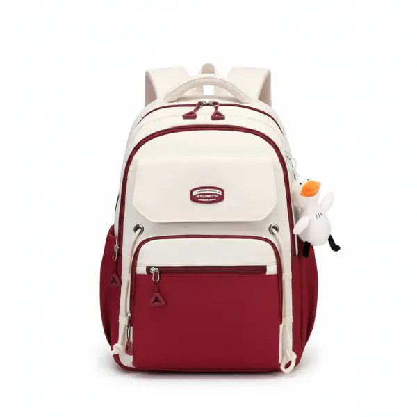 Middle School, High School, and College Students' Schoolbags Stain-Resistant Backpacks (meroon)