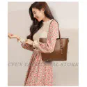 Luxury cow leather Tote bag.(Brown colour)
