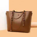 Luxury cow leather Tote bag.(Brown colour)