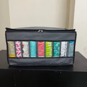 9 Grid Transparent Cloth Organizer Box  Ash Color ( 1 Pcs )