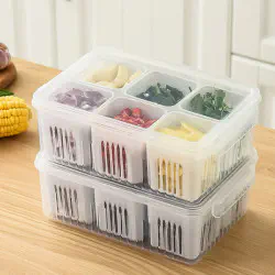 6 Grid Fridge Storage Box ( ৩ সেট ) ডেলিভারি চার্জ ফ্রি