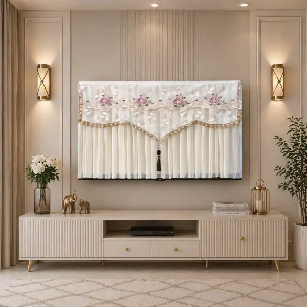 Luxury High Quality TV Cover (Beige)