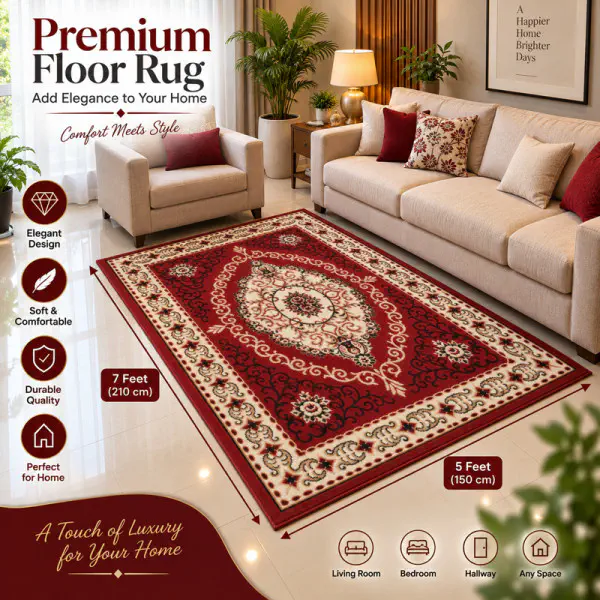 5x7 Feet Premium Carpet (5x7RedD3)