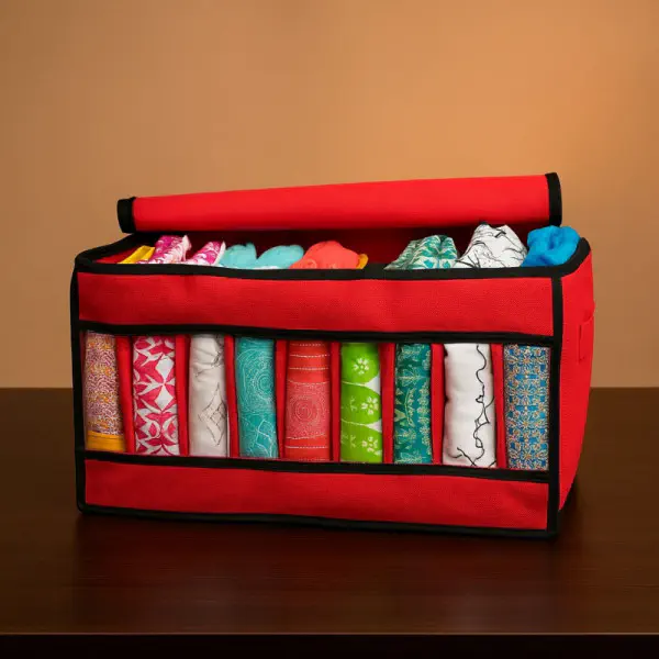 9 Grid Cloth Organiser (Red)