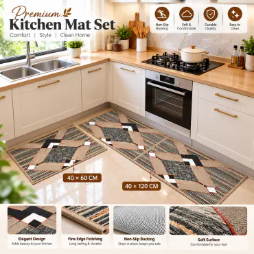 High Quality China Kitchen Mat -2pcs Set (KFM500)