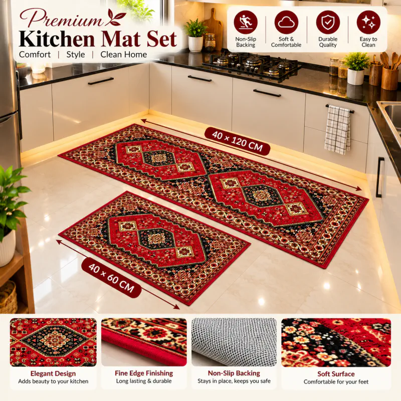 High Quality China Kitchen Mat -2pcs Set (KFM100)