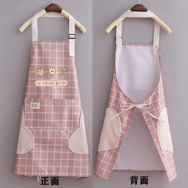 Water-Proof Kitchen Apron (Pink Check)
