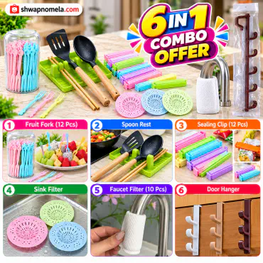 6 in 1 Multipurpose Kitchen Utility Combo – Kitchen Accessories Combo Offer