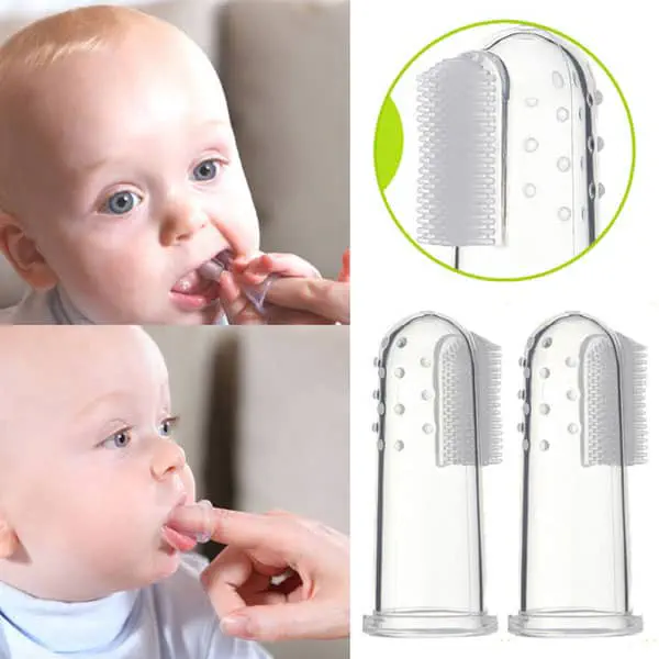 2 Pcs Finger Toothbrush For Baby 