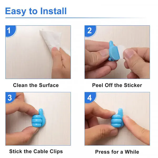Hand Thumb Shaped Cable Cord Holder 10 pics set