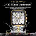 POEDAGAR 866 Luxury Square Chronograph Men’s Watch