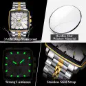 POEDAGAR 866 Luxury Square Chronograph Men’s Watch