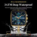 POEDAGAR 866 Luxury Square Chronograph Men’s Watch