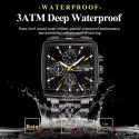 POEDAGAR 866 Luxury Square Chronograph Men’s Watch