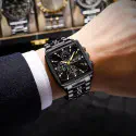 POEDAGAR 866 Luxury Square Chronograph Men’s Watch