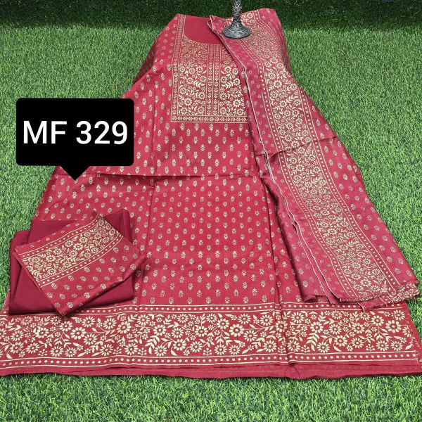 স্কিন প্রিন্টেড থ্রি-পিস   MF 329