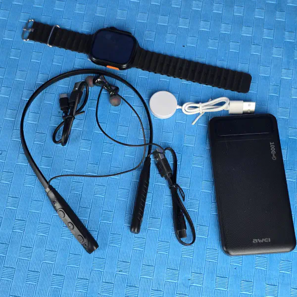 Awei PowerBank ZT Plus 315 Neckband and T900 Ultra Smart Watch 