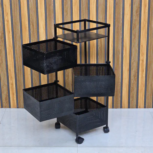 4 layer square shape kitchen rack 
