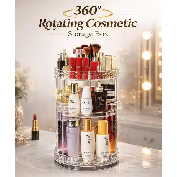 360 Degree Rotation Cosmetic Organizer Box