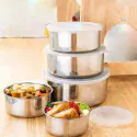 Food Fresh Keeping Container 5 Pieces Stainless Steel Bowl Set Bati With Lid