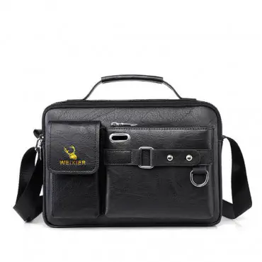 (৯"/১৩") Men's Shoulder Bag (Black)