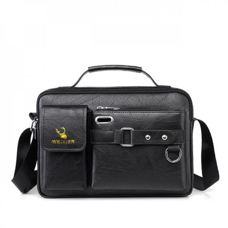 (৯"/১৩") Men's Shoulder Bag (Black)