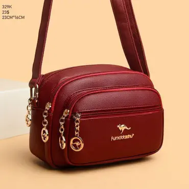 Kangaroo stylish 5 gippper Bag ( Red )