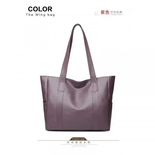 PU Leather Tote Bag (purple)