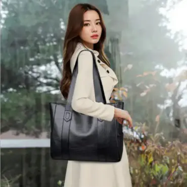  PU Leather Tote Bag...