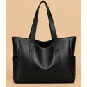 PU Leather Tote Bag (Black)