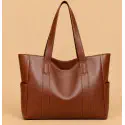 PU Leather Tote Bag (Brown)