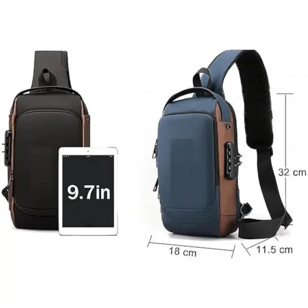 USB charging shoulder bag (brown shape+Wallet )