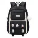 Kids Backpack Children School Bags Waterproof Primary Schoolbag Book Bag (black)