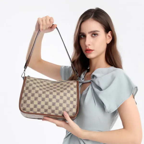 Women Luxurys Designers Bags Messenger Ivhandbag(Khaki)