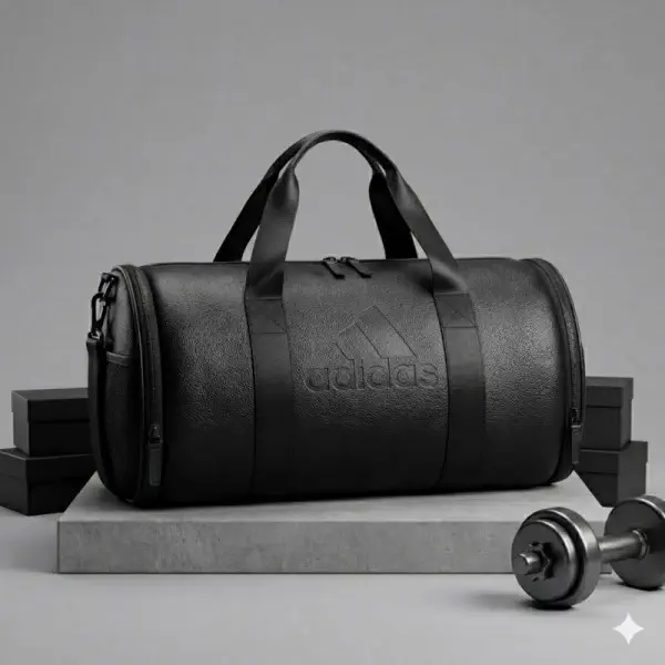 Premium Leather Gym Bag (15 inch) Adidas