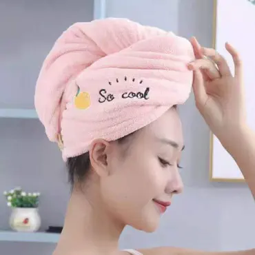 Quick Dry Hair Cap Towel ( Pink )