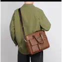 High capacity Men's Shoulder Bag (১২"/১৬") কফি কালার