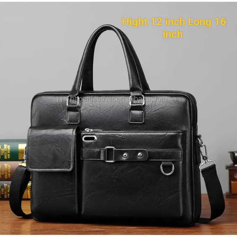 High capacity Men's Shoulder Bag (১২"/১৬") কালো কালার।
