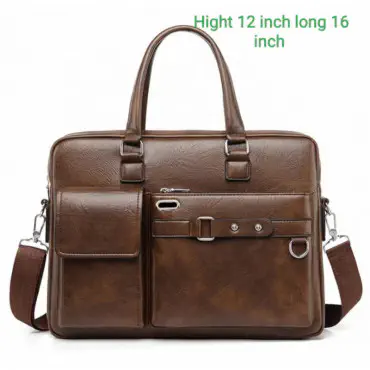 High capacity Men's Shoulder Bag (১২"/১৬") কফি কালার