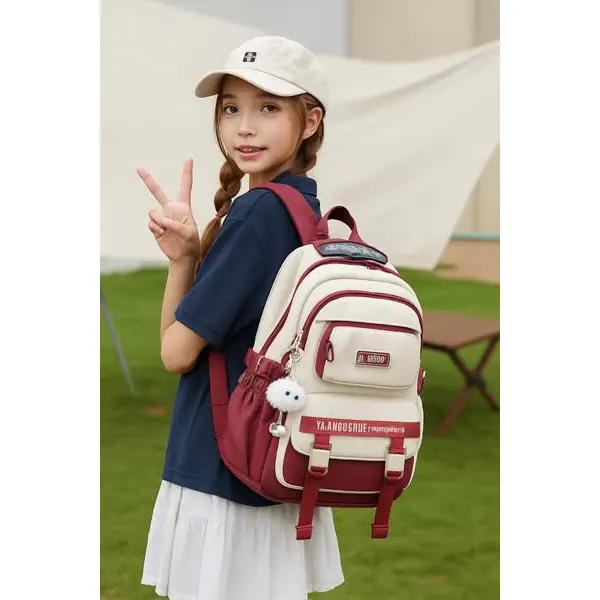 Academy Style Waterproof School Book Bag(Merun Colour)