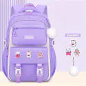 Kids Backpack Children School Bags for Girls Orthopedic Waterproof Primary Schoolbag Book Bag (Purple Color)