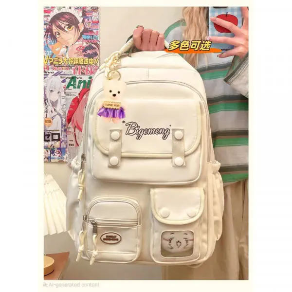 Waterproof School Bags .class 1-10 {Cream}