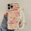 Pastel Aesthetic Cosmos Floral Case with Charm for iPhone