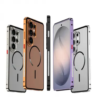 Shockproof Metal Armor Magnetic Aluminum Frame Matte Cover 