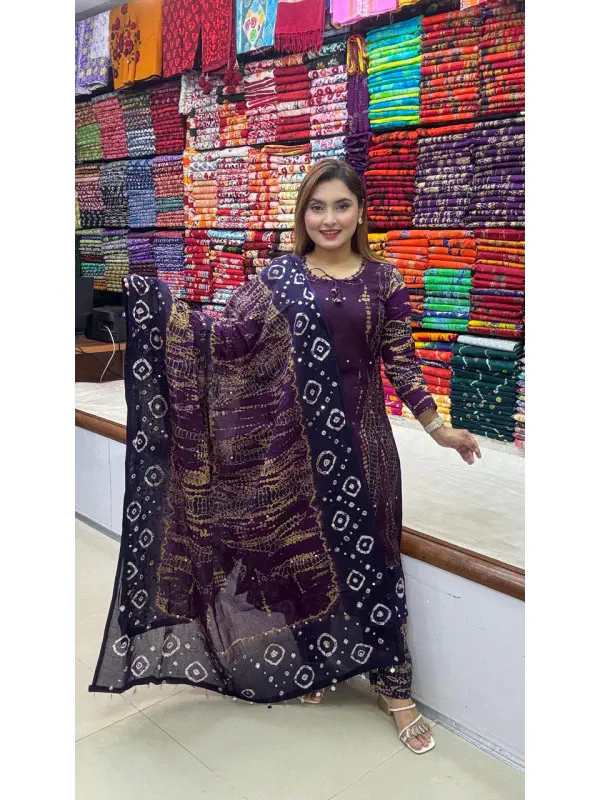 এক্সক্লুসিভ চুমকি পাতি থ্রিপিস