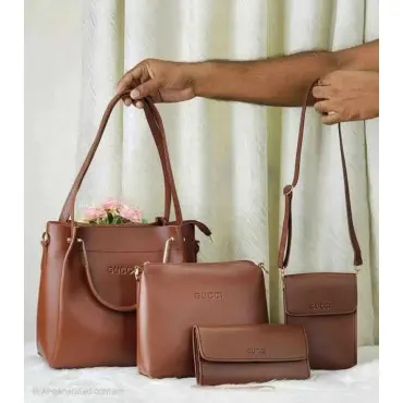 Leather 4Set bag (coffee)