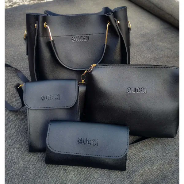 Leather 4Set bag   (Black)