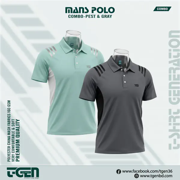 Mash Polo 2 Pcs Combo - Pest_Gray